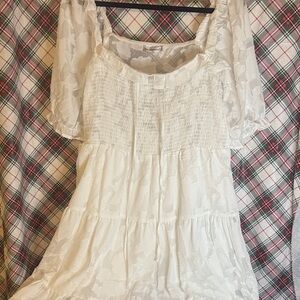 Gardenwed White Sheer Midi Dress